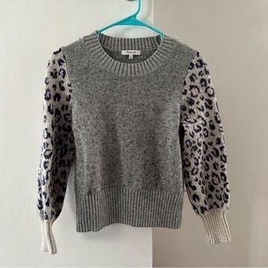 Madewell leopard sleeve sweater